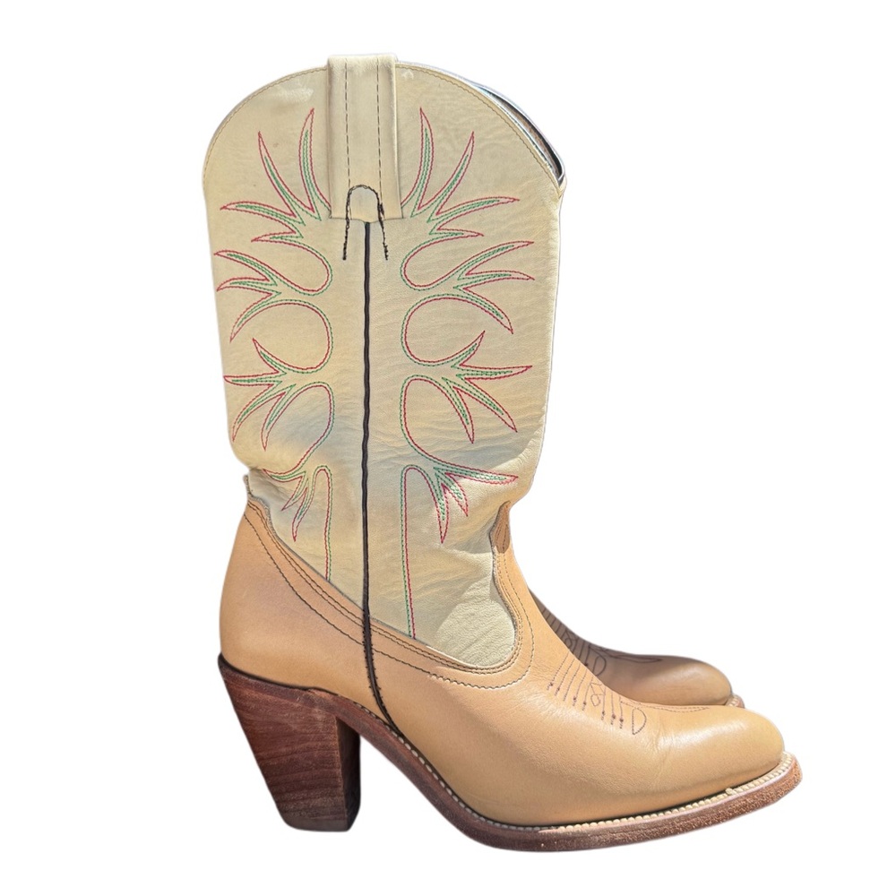 Tan and Cream VINTAGE FRYE Western Boots